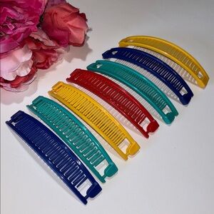 Banana Hair Clips VINTAGE Vintage 1980s Hair Accessories Banana Clips Colorful